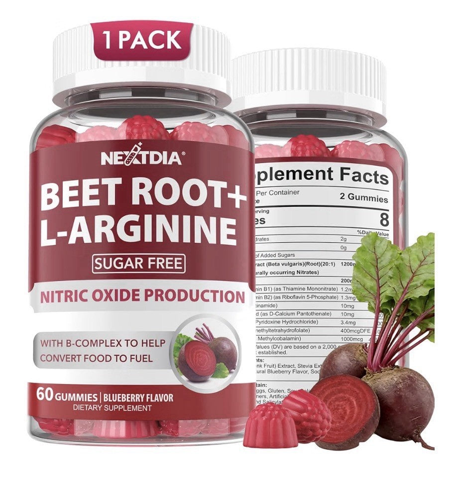 Nextdia Beet Root Gummies +  L-Arginine Nitric Oxide Production 2 Pack Sugarfree
