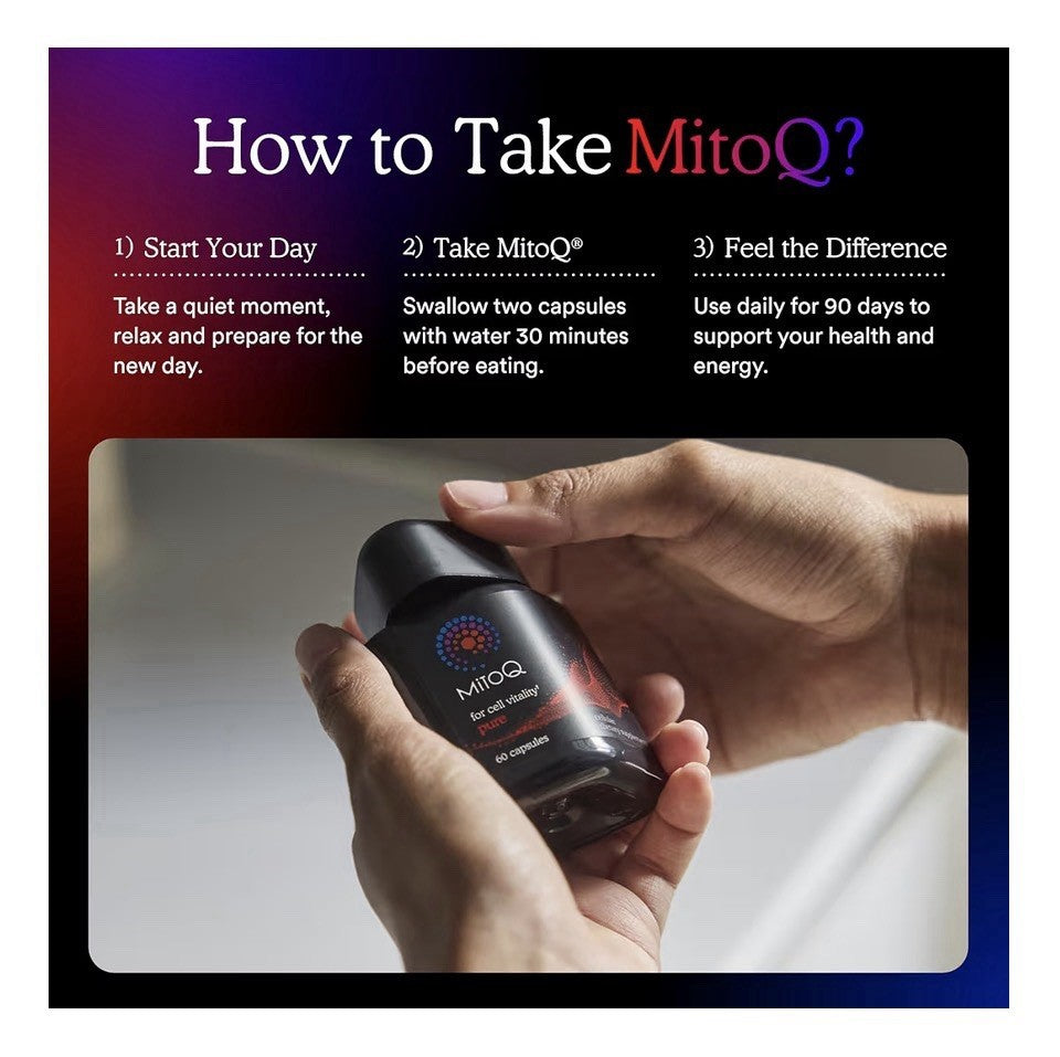 3Pack MitoQ For Cell Vitality Pure Cellular Dietary Supplement Metabolic Support