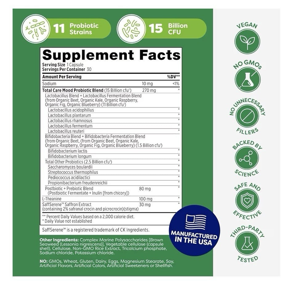 Probulin Total Clare Mood Probiotics for Women Gut Brain Axis Support 30 Capsule