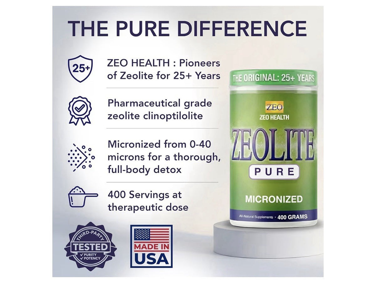 Zeo Health Zeolite Pure Full Body Detox Cleanse for Women, Men, Adults 400 Grams
