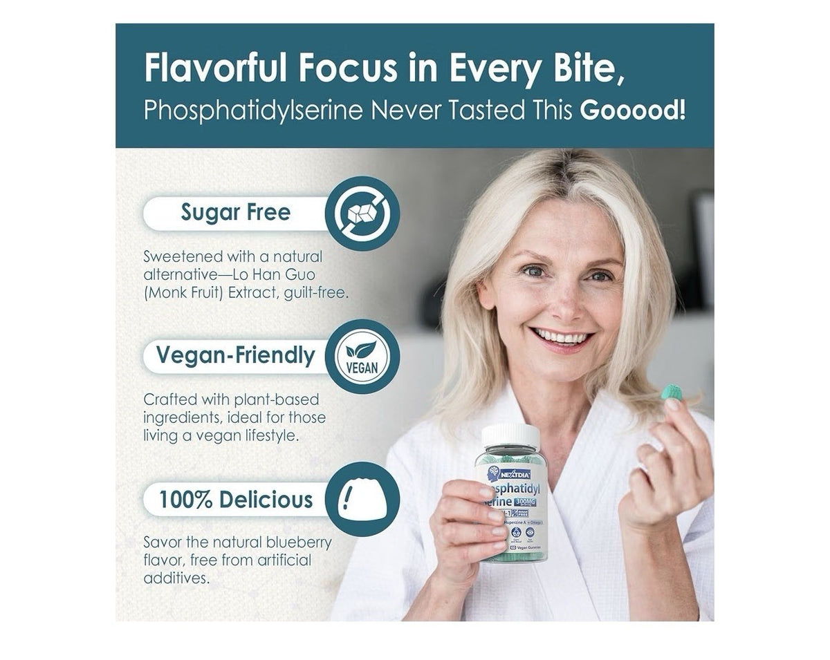 Nextdia Phosphatidyl Serine 3000MG Bacopa Monnieri Omega 3 Huperzine A 2Pack