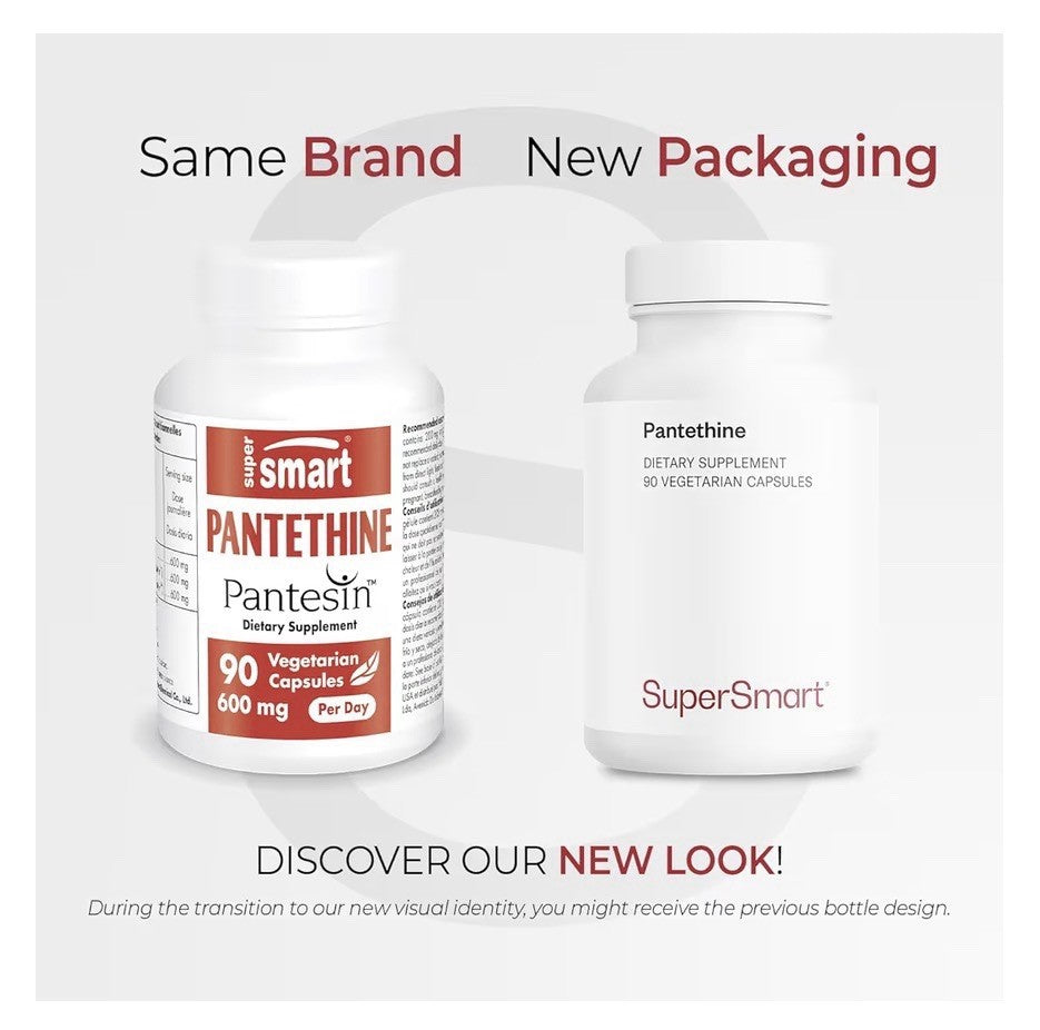 Supersmart Pantesin Pantethine 600mg per Day Pantothenic Acid Vitamin B5 90 Caps