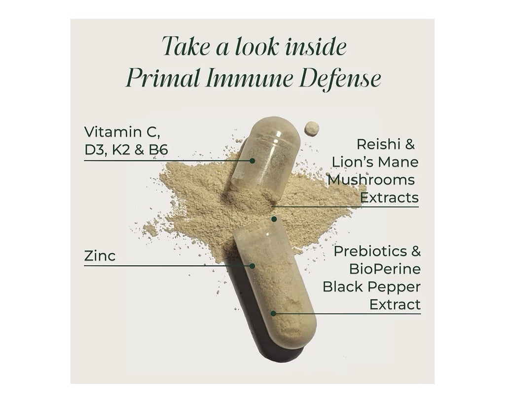 Primal Harvest Immune Defense 10-in-1 Supplement with Probiotics 60 Capsules