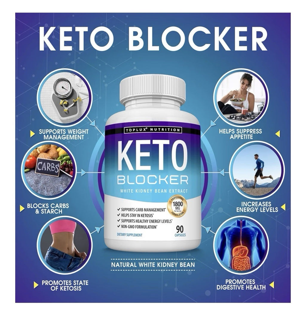 Toplux Keto Blocker White Kidney Bean Extract Natural 1800 mg 2 Pack