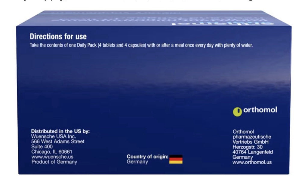 Orthomol Vital M Daily Multivitamin for Men Reduction Of Tiredness And Fatigue