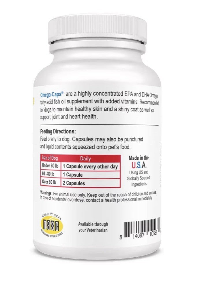 Omega Caps HP Snip Tips for Cats and Small Dogs Breeds High Potency 60 Capsules