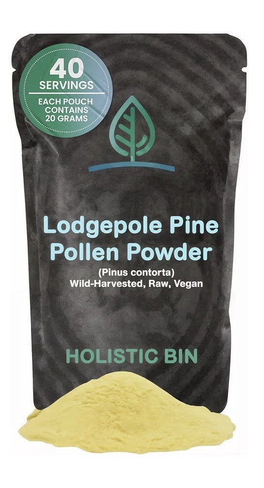 Holistic Lodgepole Pine Pollen Powder Pinus Contorta Golden Canadian 40 Servings