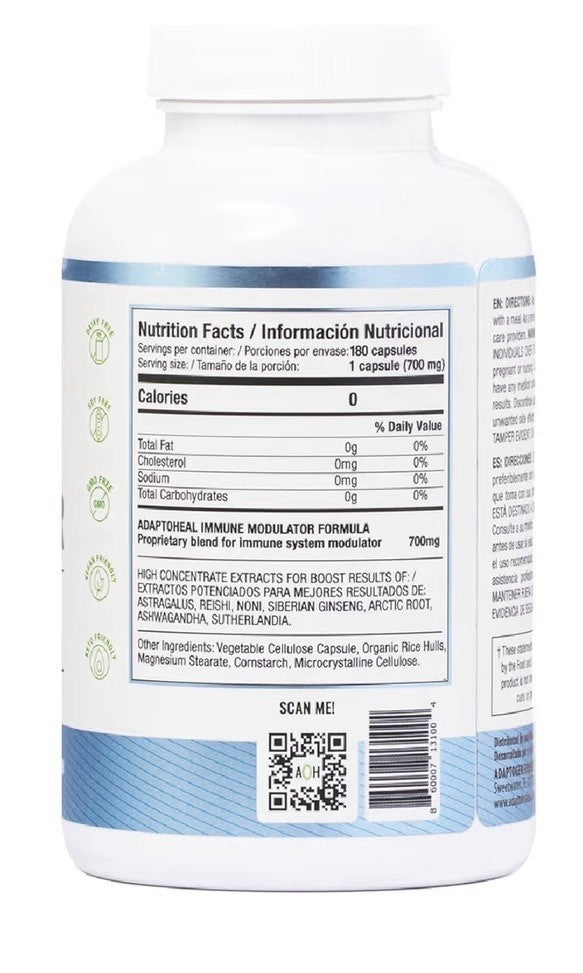 ADAPTOHEAL Immodulator Adaptogenic Supplement for Well Being Immune Support 180c