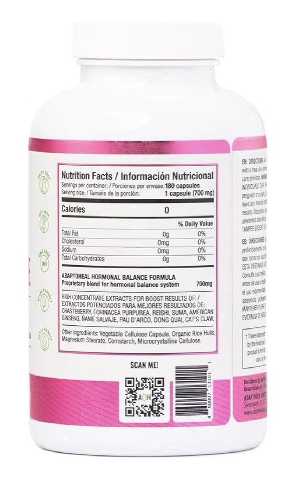 ADAPTOHEAL Hormone Balance for Women Menopause & PMS Support Supplement 180 Caps