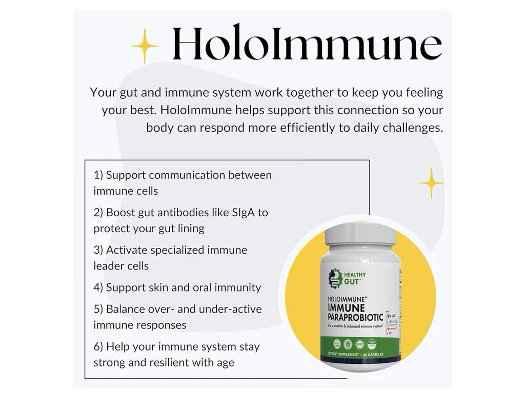 Healthy Gut Hololmmune Paraprobiotic with Immuse Immune Support 30 Servings