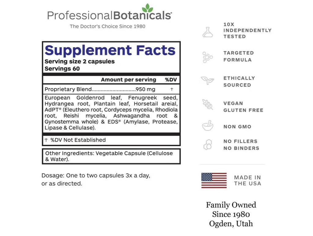 Professional Botanicals Kidney Support Urinary Tract Health Function 120 Capsule