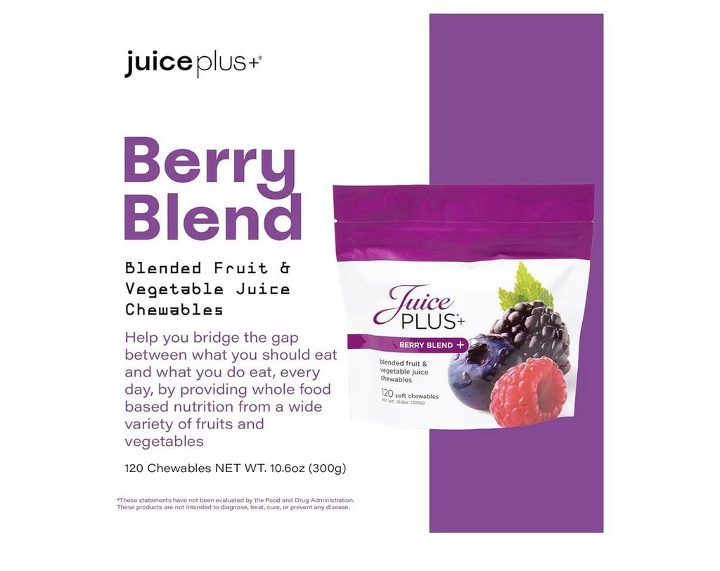 Juice Plus+ Berry Blend + Soft Chews 120 Chewables Daily Nutrition From 12Plants