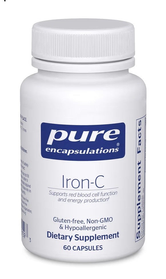 Pure Encapsulations Iron-C 15 mg 175 mg Vitamin C Red Blood Cell Support 60 Caps