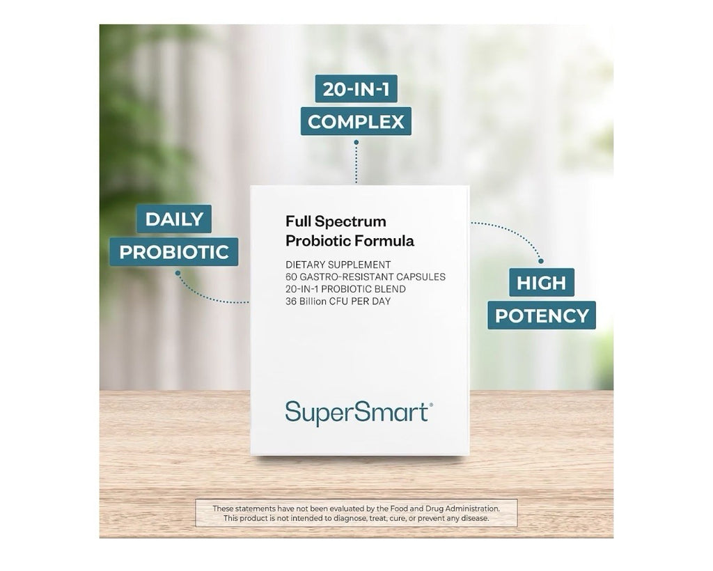 Supersmart Full Spectrum Probiotic Formula 36 Billion CFU per Day 60 Capsules