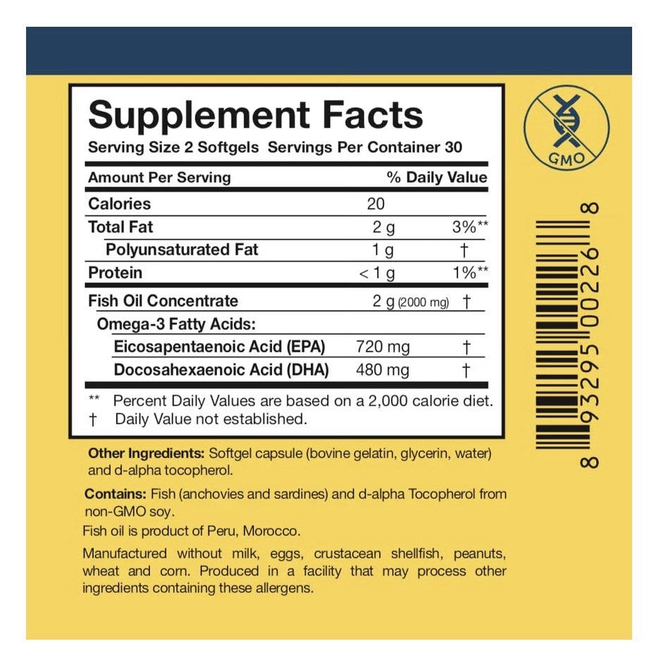 2 Pack Researched Nutritionals Omega-3 Plus Fish Oil For Optimal Health EPA DHA
