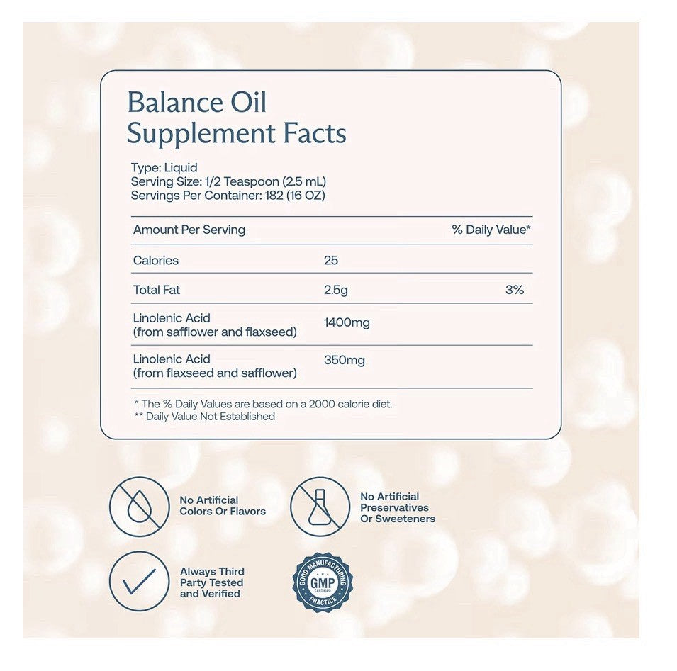 BodyBio Balance Oil Omega 3 &6 Supplement Energize Cells Brain Longevity 180sgel