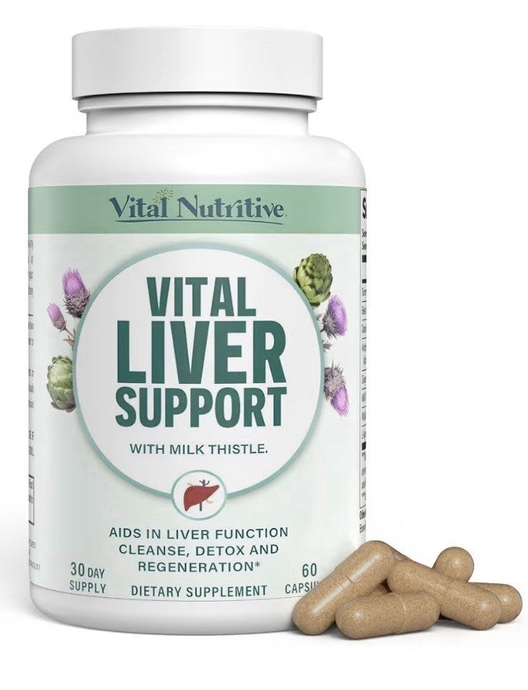 2 Pack VITAL NUTRITIVE Vital Liver Support Cleanse Detox Repair Supplement