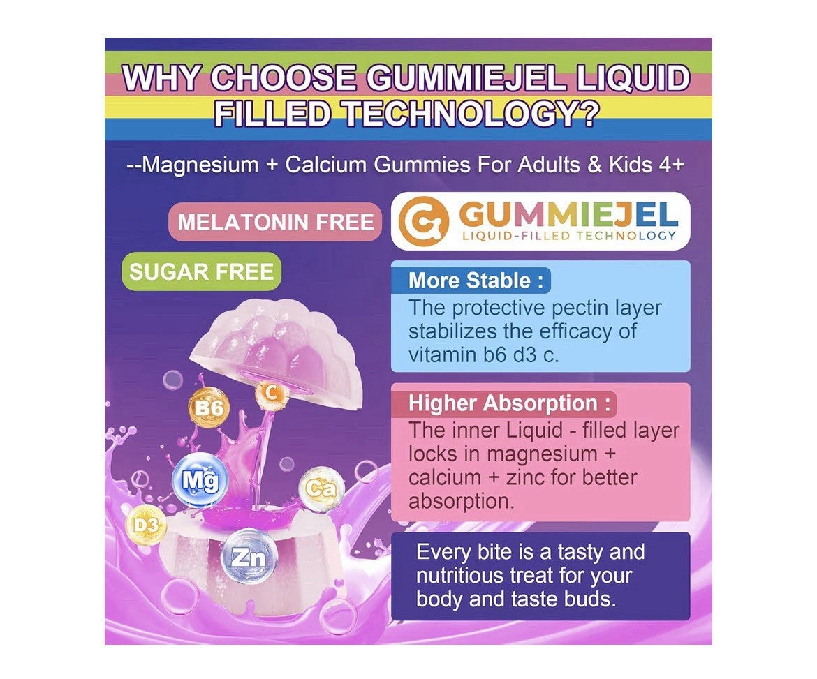 Neviss Magnesium Glycinate + Calcium Gummies Adults & Kids Natural Sleep 2 Pack