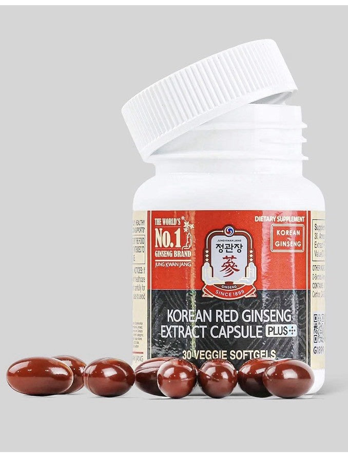 JUNG KWAN JANG Korean Red Ginseng Extract Capsules Plus Energy Supplement 30sgel