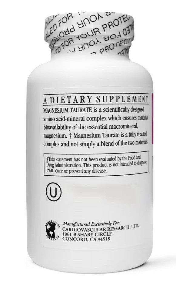 2 Pack Cardiovascular Research Magnesium Taurate 125 mg Supplement Total 360caps