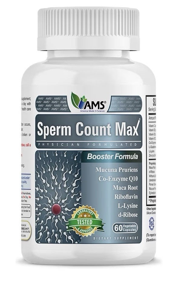 America Medic & Science Sperm Count Max Booster Formula Male Fertility 60capsule