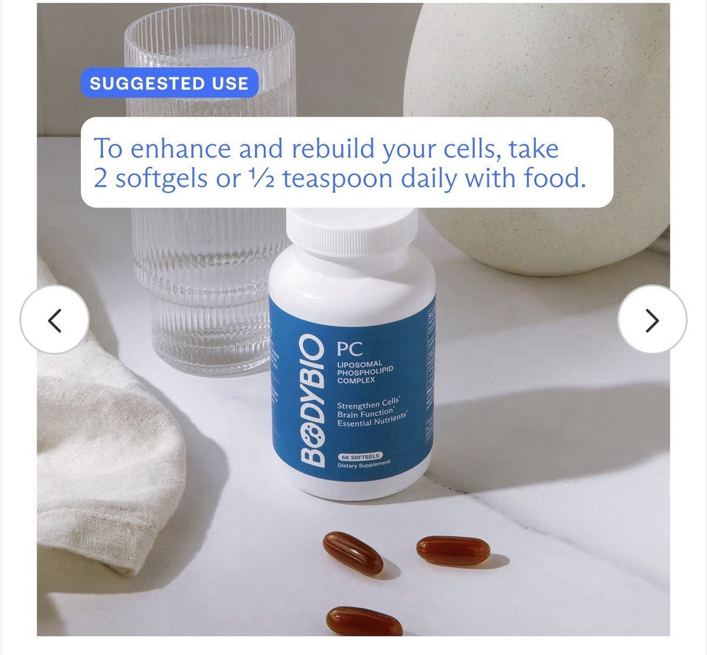 BodyBio PC Liposomal Phospholipid Complex Brain Health Mental Clarity 60 Softgel