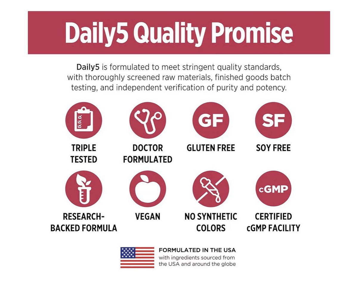 2 Pack DOCTORS' PREFERRED Daily5 Multivitamin Must 5 Have Ingredients Women Men