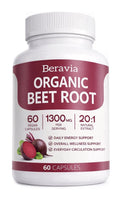 Beravia Organic Beet Root Circulation Support Overall Wellness Support 60capsule