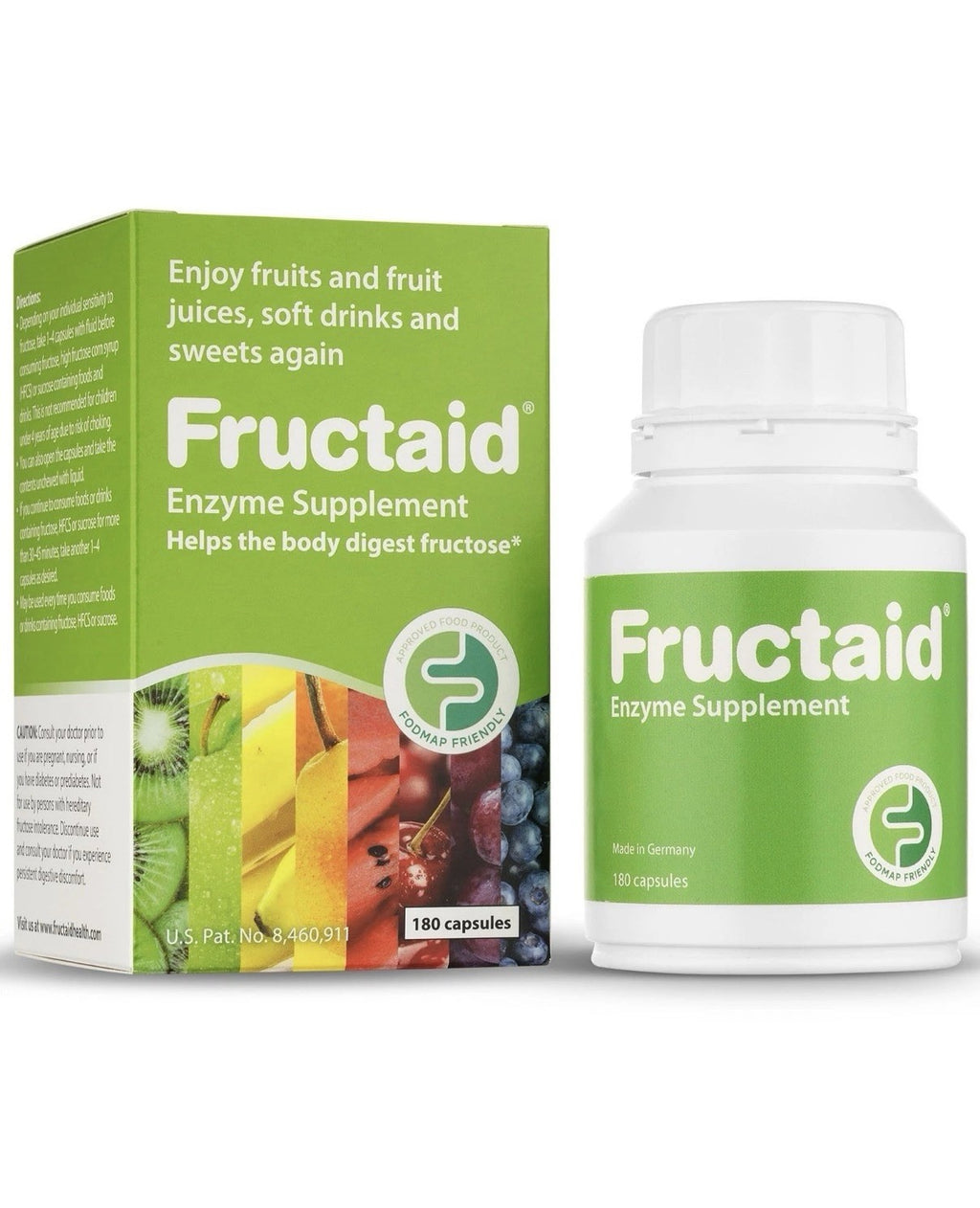 Fructaid Enzyme Supplement Enjoy Fruits, Soft Drinks And Sweets Again 180Capsule