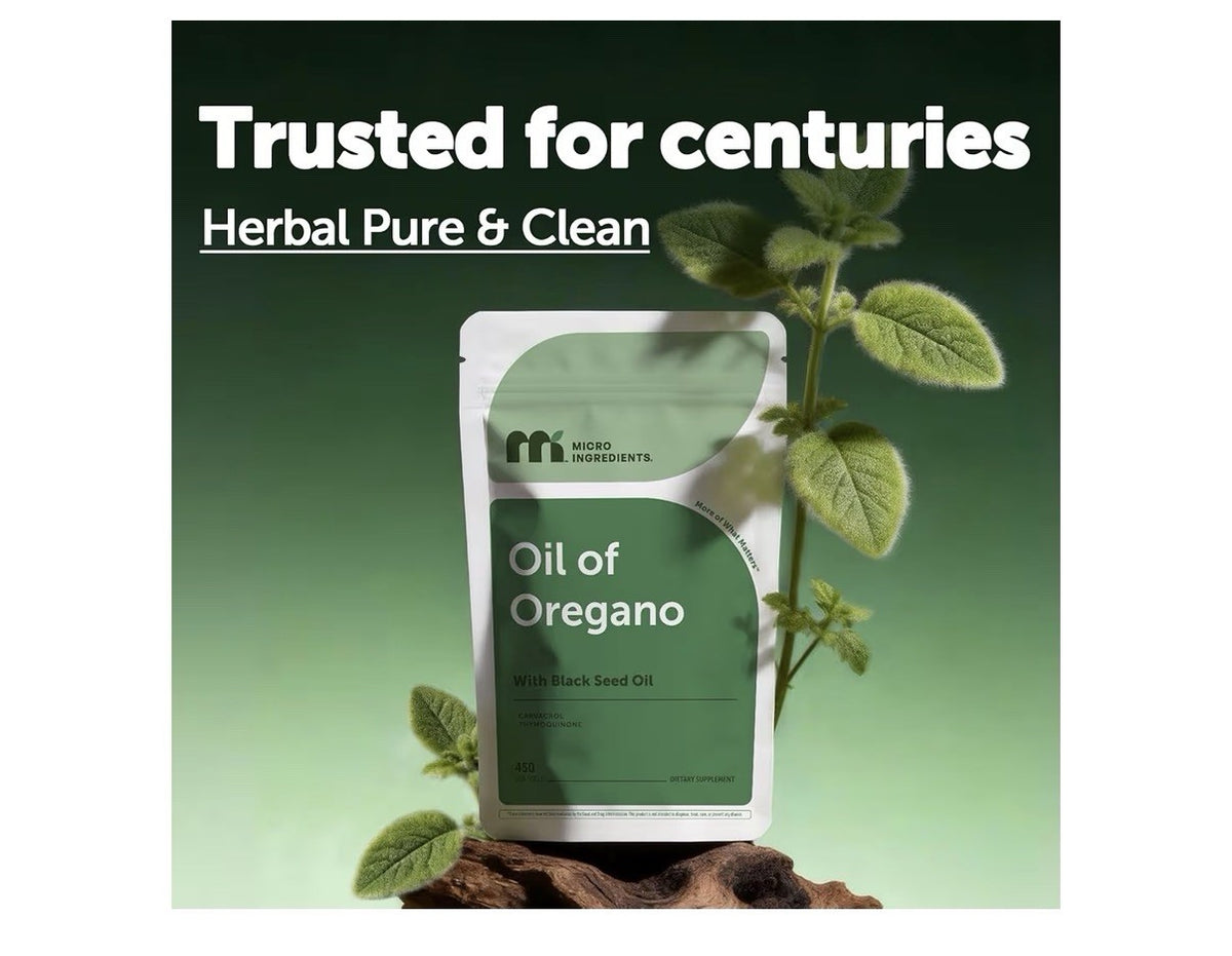 Micro Ingredients Oil of Oregano Herbal Extract With Black Seed Oil 450 Softgels