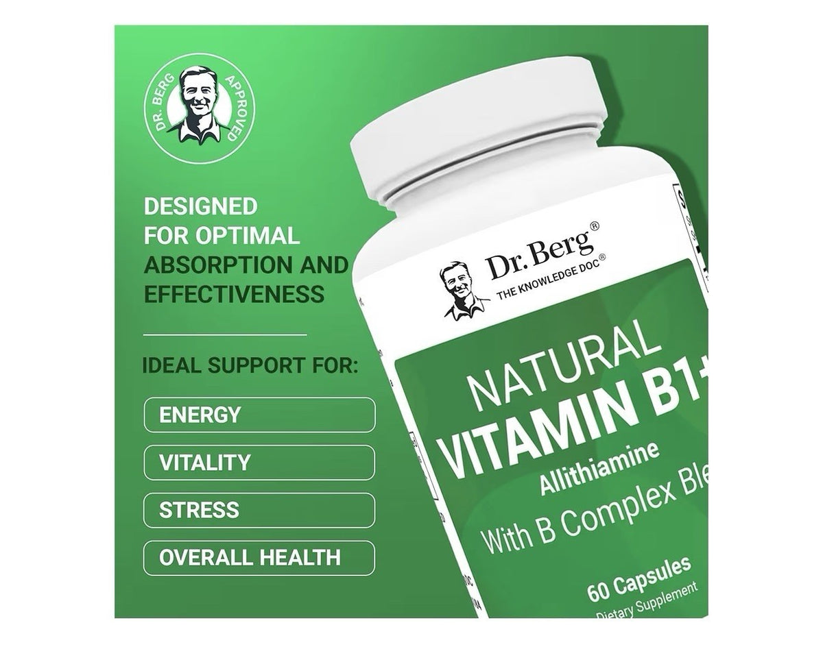 Dr. Berg Natural Vitamin B1+ Allithiamine With B Complex Blend Woman & Men 60cap