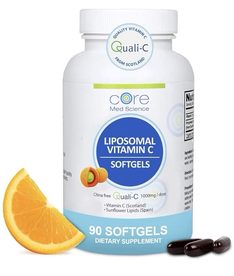 Core Med Science Liposomal Vitamin C 1000mg Immune Collagen Support 90 Softgels