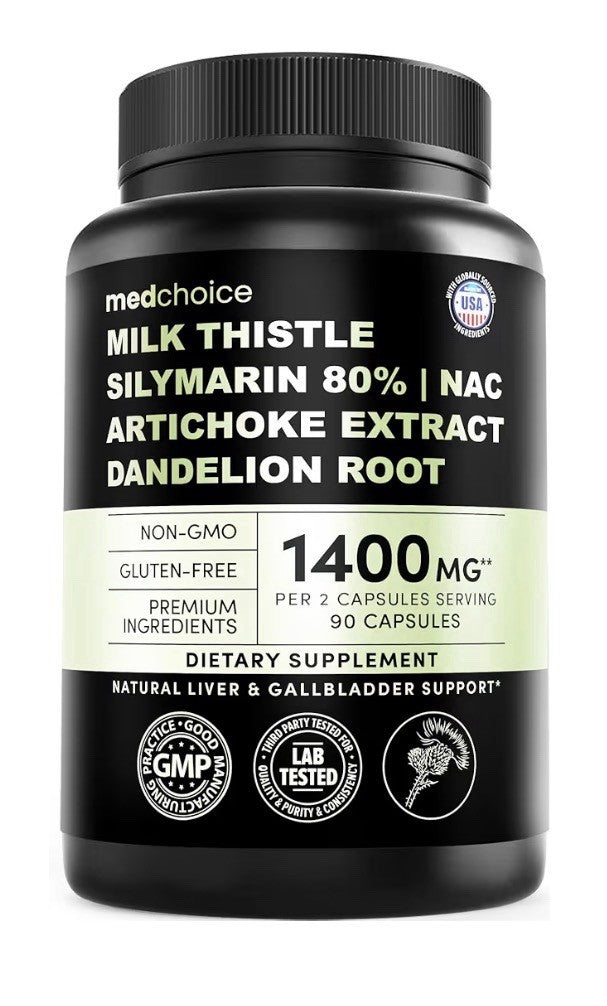 medchoice Milk Thistle Liver Support Supplement w/ NAC Artichoke Dandelion 2Pack