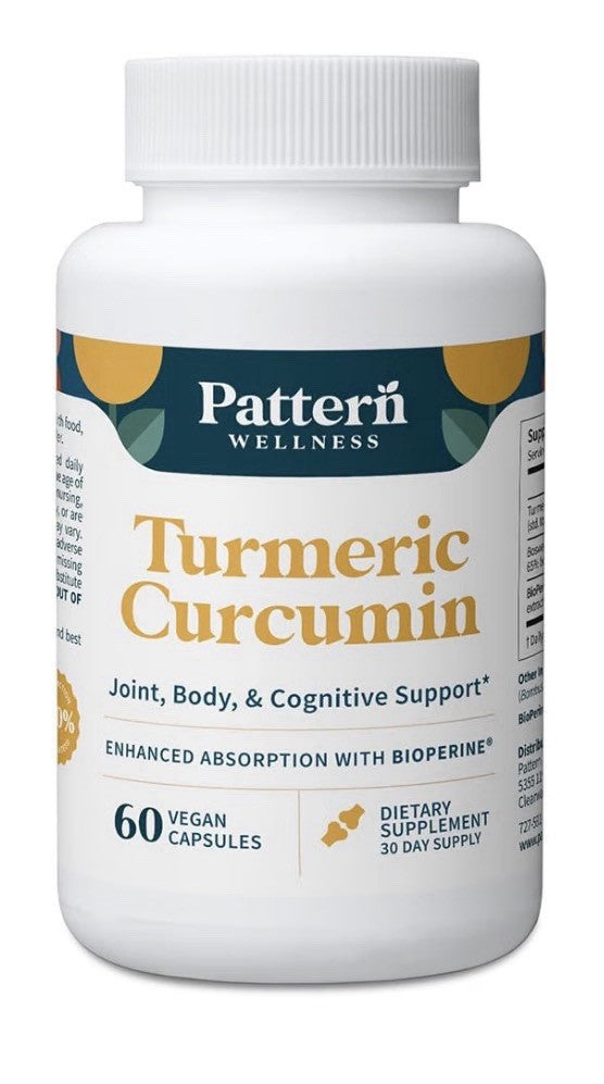 Pattern Wellness Turmeric Curcumin with BioPerine Joint Cognitive Support 60caps
