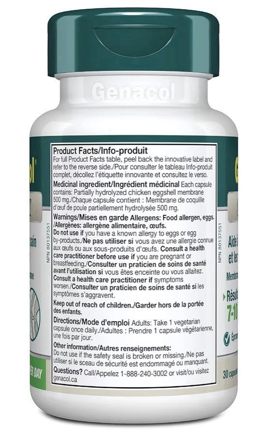 Genacol Ovoflex Eggshell Membrane Healthy Joint Comfort Flexibility 30 Capsules