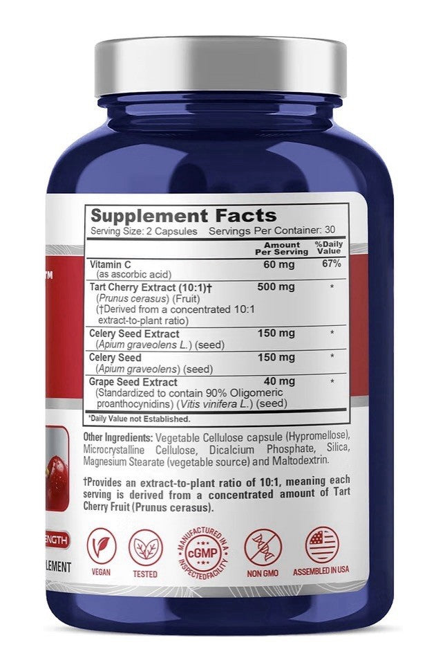 NusaPure CherryClear Tart Cherry 900mg Per Serving 60 Capsules 30 Servings