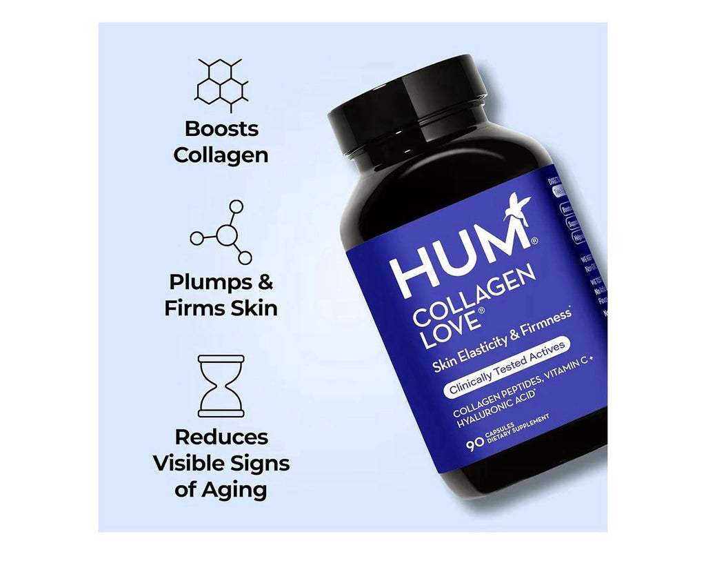 HUM Collagen Love Skin Supplement Skin Elasticity & Firmness Women & Men 90 Caps