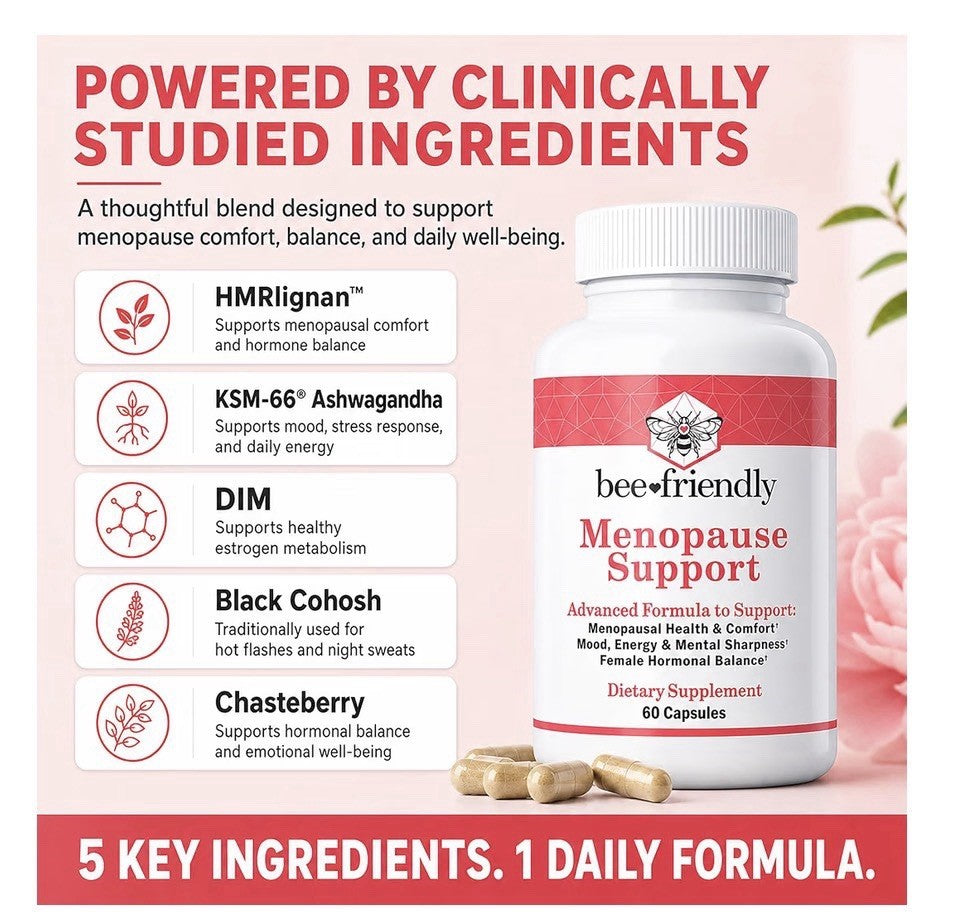 Beefriendly Menopause Support Mood Energy Hormone Balance for Women 60 Capsules