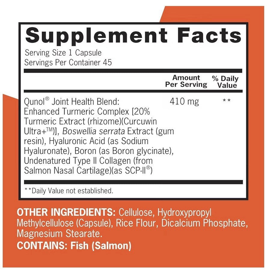Qunol Joint Health with Turmeric Relieves Discomfort Supports Inflammation 45cap