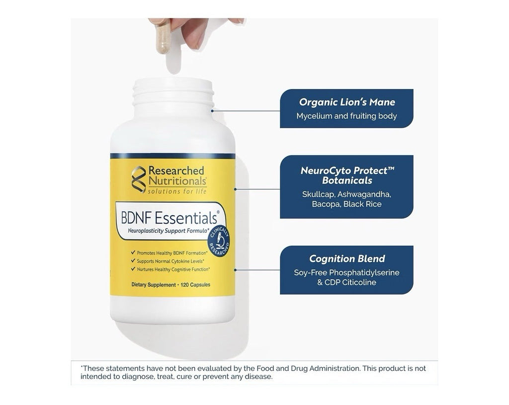 Researched Nutritionals BDNF Essentials Neuroplasticity Support Formula 120 Caps