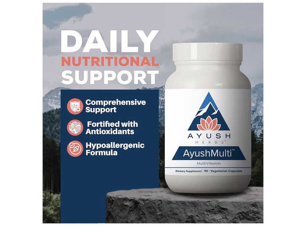Ayush Herbs AyushMulti MultiVitamin Daily Vitamin For Women And Men 90 Capsules