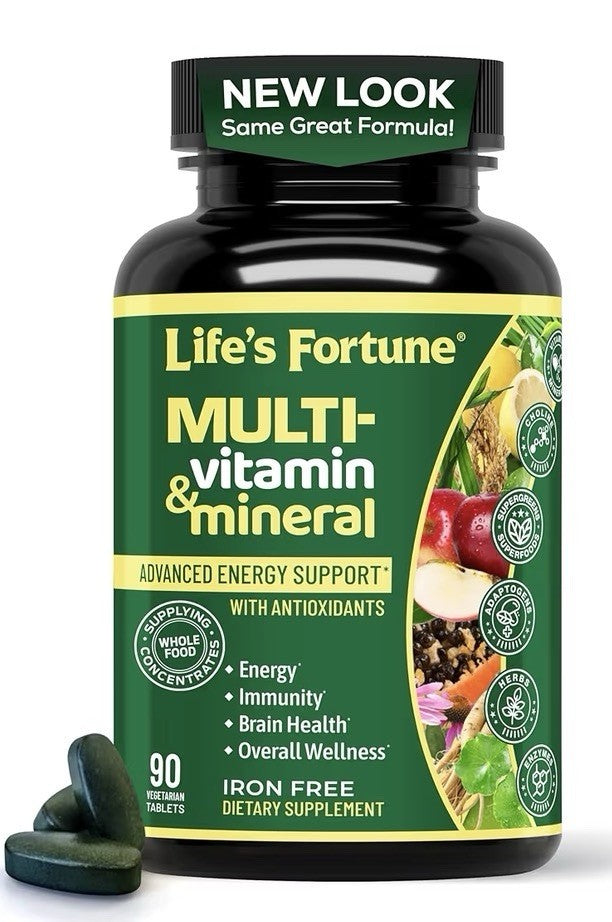 Life's Fortune Multivitamin Mineral Energy Immunity Brain Overall Wellness 90Tab