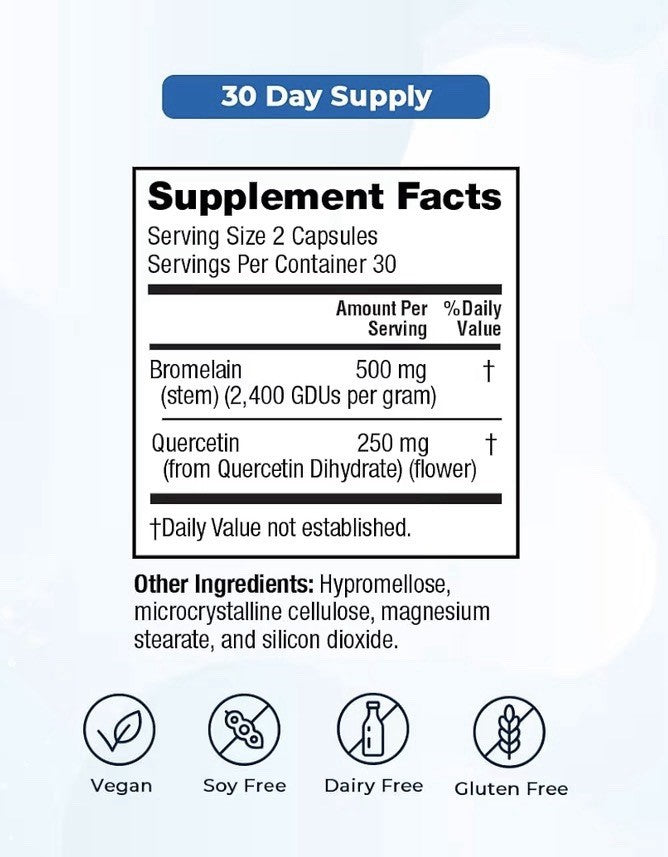 2Pack VitaMedica Bromelain & Quercetin Immune Support Joint Allergy Inflammatory