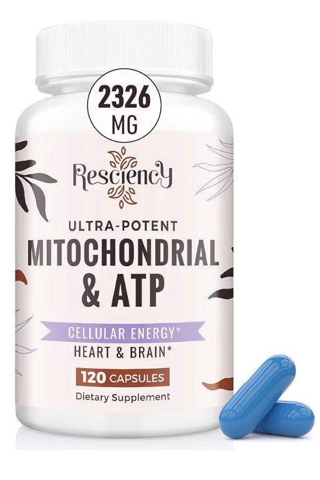 Resciency Mitochondrial & ATP Supplements Cellular Energy Heart Brain 120capsule