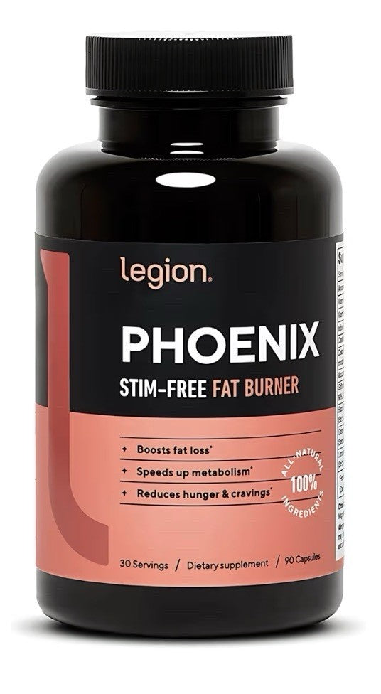 LEGION Phoenix Stim Free Fat Burner Weight Loss Reduce Hunger & Cravings 90 Caps