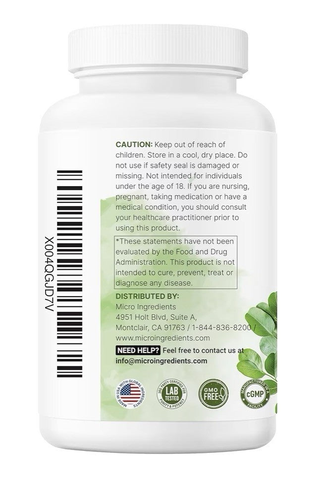 Micro Ingredients Moringa Oleifera with Supergreens 300 Capsules