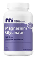 Micro Ingredients Magnesium Glycinate 500mg Per Serving Clean Ingredients 120cap