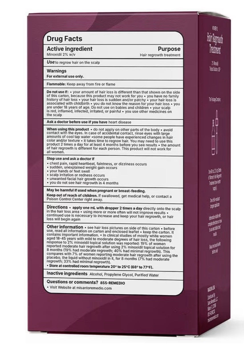 Santo Remedio Women Hair Regrowth Treatment Stimulate Reduce Hair Loss