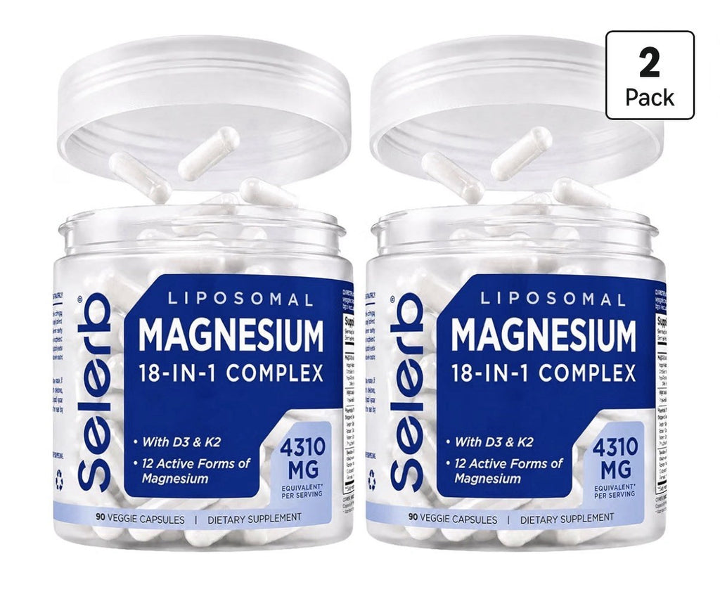 Selerb Liposmoal Magnesium 18 in 1 Complex Supplement for Women and Men 2 Pack