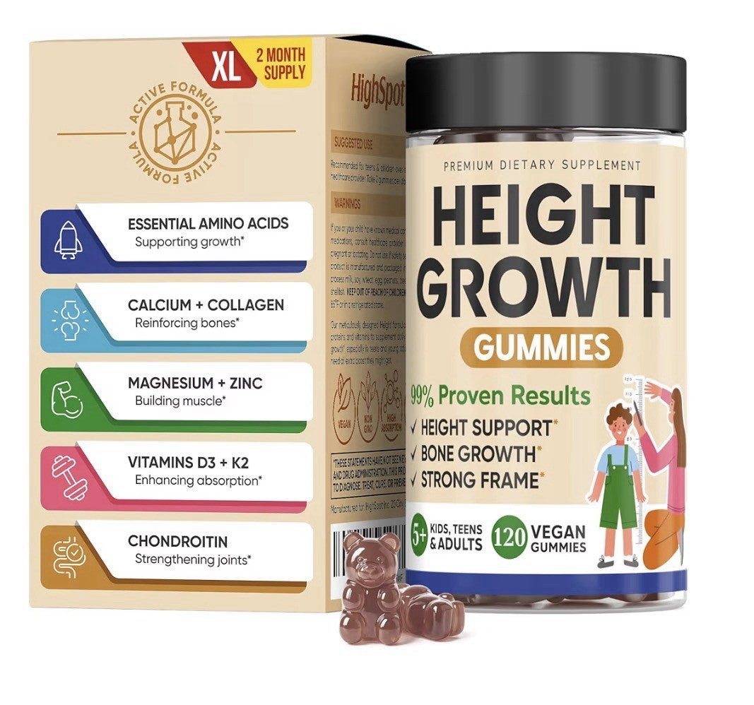 HighSpot Height Growth Bone Growth Strength Vitamin Calcium Magnesium 120Gummies